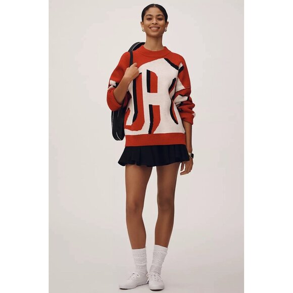 NWT Size M - Anthropologie Oversized Graphic Monogram Sweater (NWT US$ 158) - Picture 1 of 16